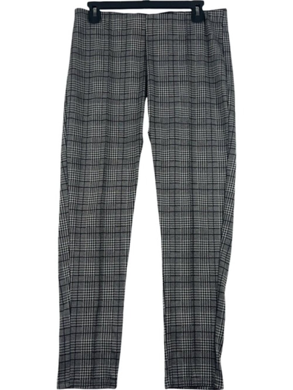 Maze Collection Pants Women's 2X BalckWhite Plaid Check Leggings